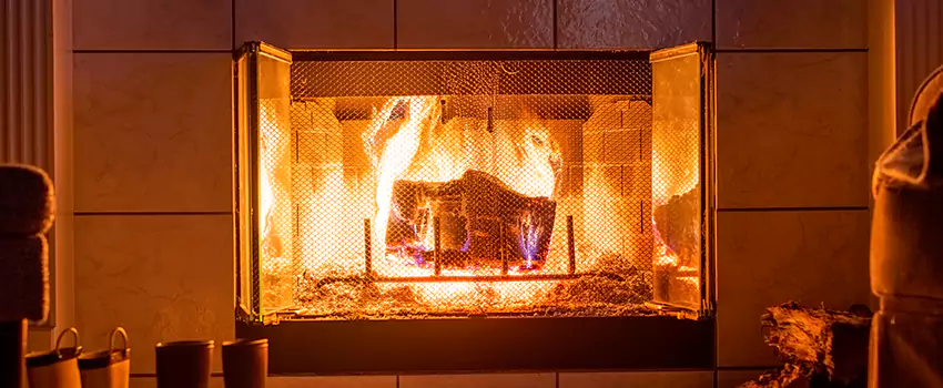 Mendota Hearth Landscape Fireplace Installation in Reston, Virginia