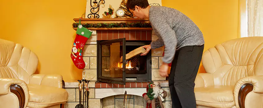 Rusted Metal Fireplace Restoration in Reston, Virginia